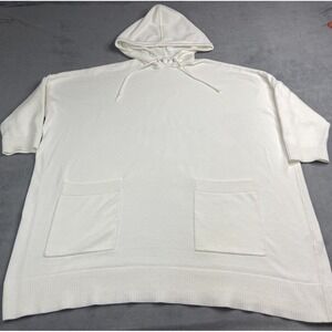 COS Sweater Hoodie Women Medium White OVERSIZED Relaxed Minimalist Coastal‎ Cozy